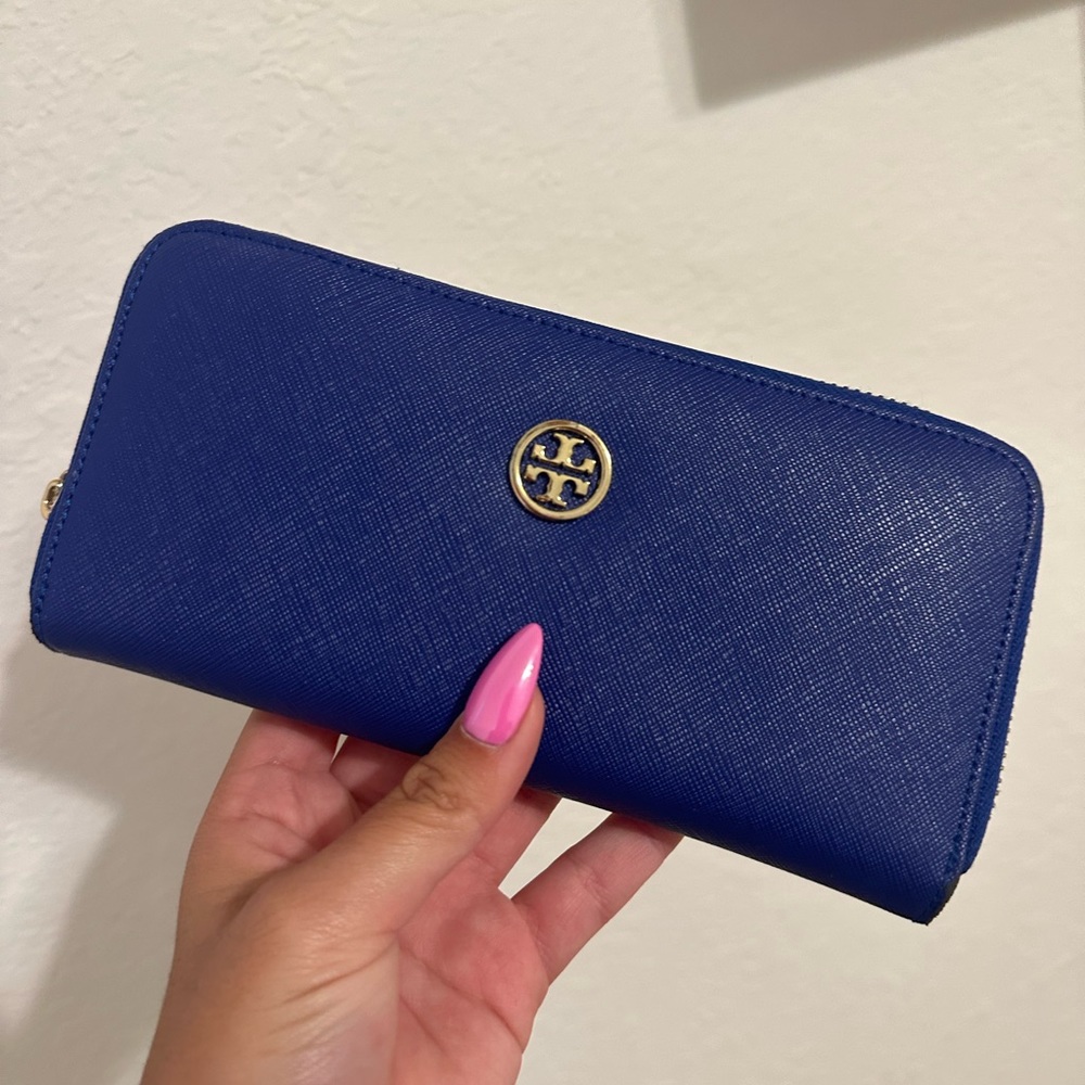 Tory Burch Royal Blue Acordian Wallet